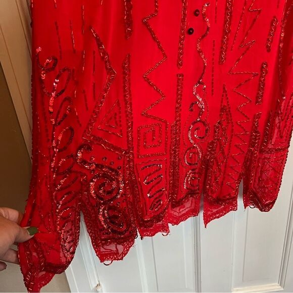 NITELINE by Della Roufogali Red Vintage Midi Length dress 6 - Picture 7 of 15